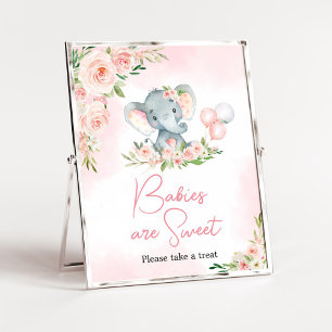 Affiche Les bébés ballons rose floral sont doux