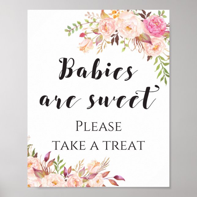 Affiche Les bébés Boho sont doux, prenez un signe de trait (Devant)