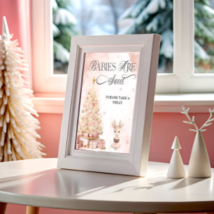 Affiche Les bébés cerfs d'hiver sont douces Prenez un soin