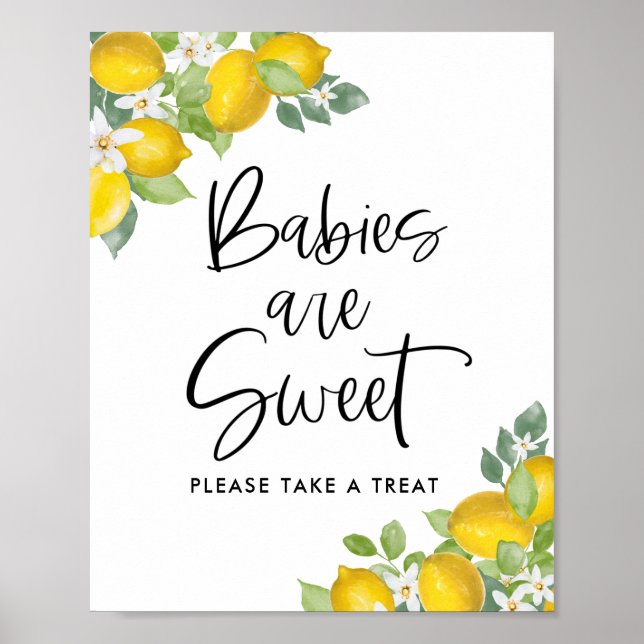 Affiche Les bébés citrons sont des faveurs de douche de bé (Devant)