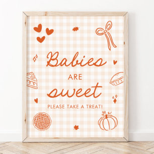 Affiche Les bébés Cutie Pie Gingham Orange d'Automne sont