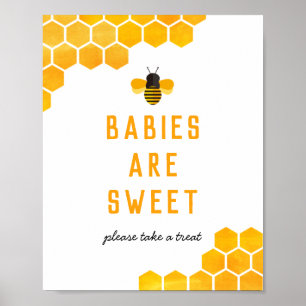 Affiche Les bébés d'abeilles miel sont des signes de faveu