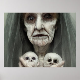 Affiche Les bébés de mamie Carte postale Halloween