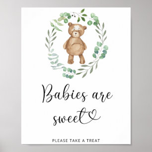 Affiche les bébés des petits ours en peluche sont un poste