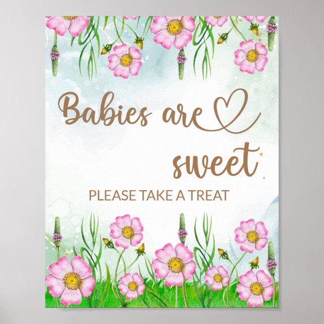 Affiche Les bébés fleur sauvage sont doux prendre un gâtea (Devant)