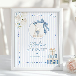 Affiche Les bébés ours en peluche vintage de style chinois