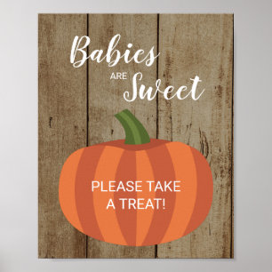 Affiche Les bébés rustiques sont le Baby shower Citrouille