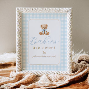 Affiche Les bébés sont des ours en peluche mignons Gingham