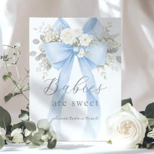 Affiche Les bébés sont doux Blue Coquette Bow