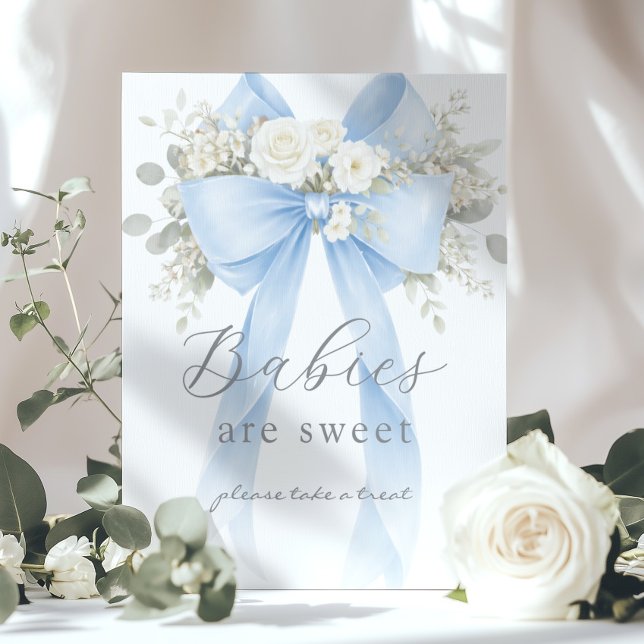 Affiche Les bébés sont doux Blue Coquette Bow (Créateur téléchargé)