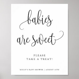 Affiche Les bébés sont doux minimaliste Calligraphie Faveu