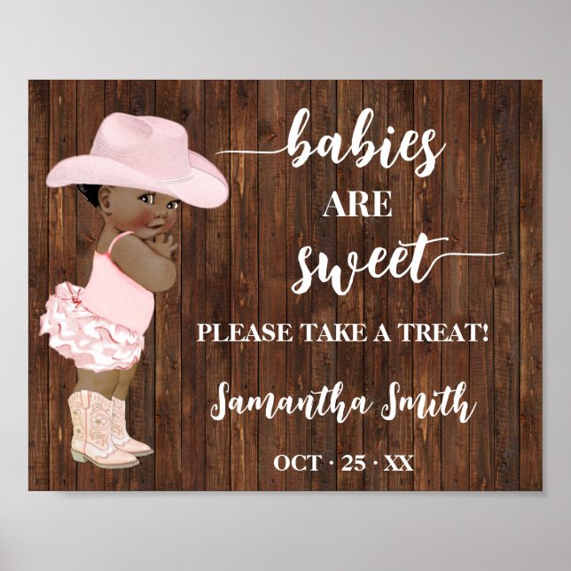 Affiche Les bébés sont doux prendre un gâteau AA Cowgirl D (Devant)