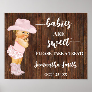 Affiche Les bébés sont doux prendre une gâterie Cowgirl Ba