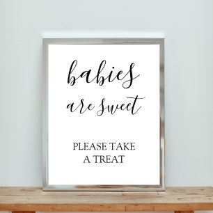 Affiche Les bébés sont doux Prenez un Baby shower de trait