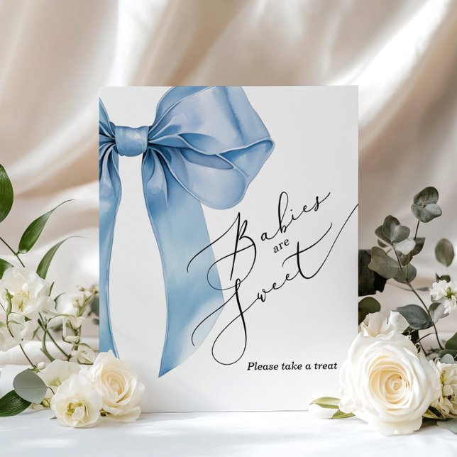 Affiche Les bébés sont doux prenez une friandise bleu Arc  (Créateur téléchargé)