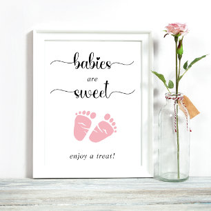 Affiche Les Bébés Sont Doux Profitez D'Une Treat Rose Pied