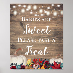 Affiche Les Bébés Sont Doux Rustique Citrouille Thanksgivi