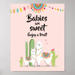 Affiche Les bébés sont doux Signe de Baby Shower Llama Fie