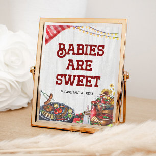 Affiche Les bébés sont Jardin BBQ sucré Faveurs Baby showe