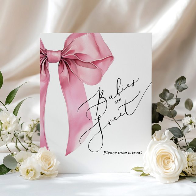 Affiche Les bébés sont sucrés prendre un baby shower bow r (Créateur téléchargé)