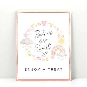 Affiche Les Bébés Sont Sweet Boho Baby Girl Douche Treat