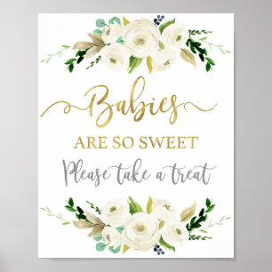 Affiche Les bébés sont un signe baby shower doux