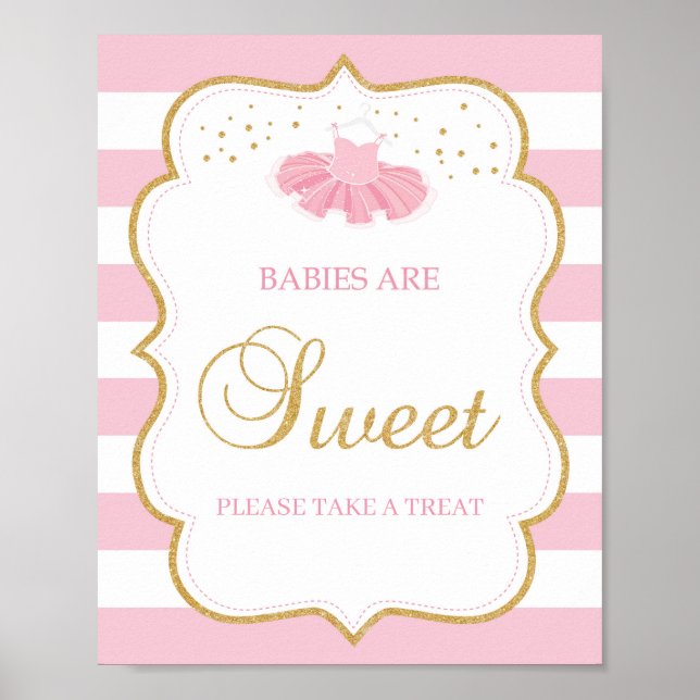 Affiche Les bébés tutu habillent doux signe rose rayures o (Devant)