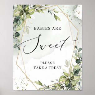 Affiche Les bébés verdoyants sont doux signe or boho géomé