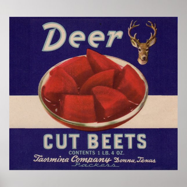Affiche Les betteraves découpées de cerfs des années 1930  (Devant)
