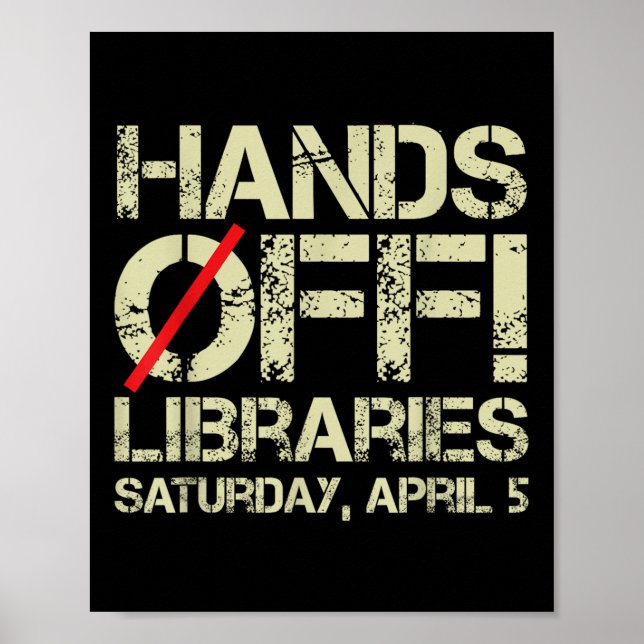 Affiche Les bibliothèques de protestation samedi 5 avril H (Devant)