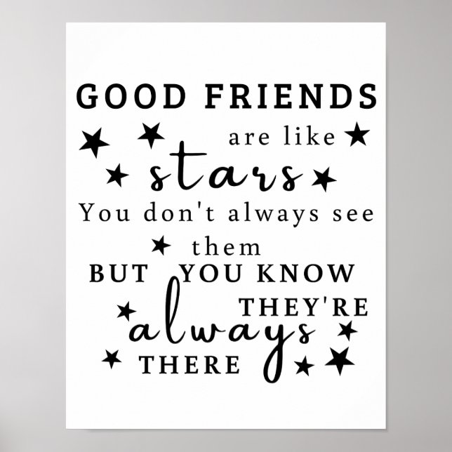 Affiche Les bons amis sont comme des étoiles : Art de cita (Devant)