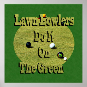 Affiche Les Bowlers De Pelouse Le Font Sur Le Green, Poste