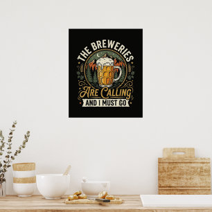 Affiche Les brasseries appellent et je dois y aller
