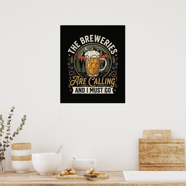 Affiche Les brasseries appellent et je dois y aller (Cuisine)