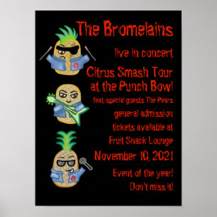 Affiche Les Bromelains (Poster Fake Band) Ananas Punk