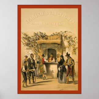 Affiche Les Bull-Fights espagnoles ~ Vintage