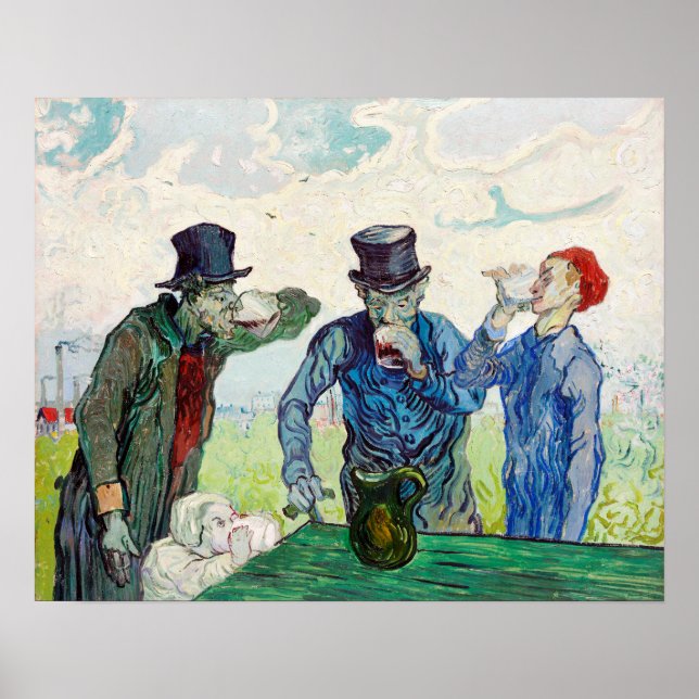 Affiche Les Buveurs par Vincent Van Gogh (Devant)