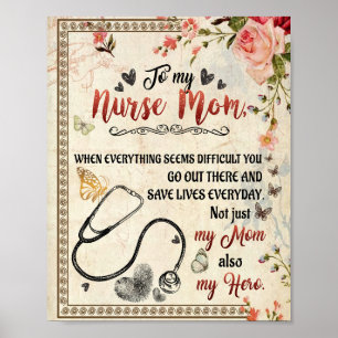 Affiche Les cadeaux de la mère infirmière  Lettre à ma mèr