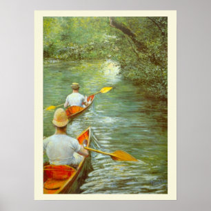 Affiche Les Canots, Périssoires par Gustave Caillebotte