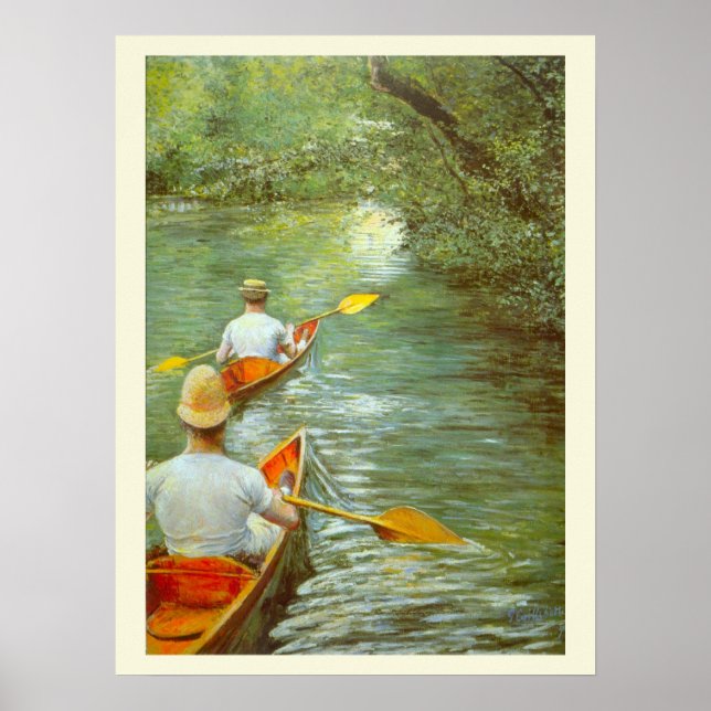 Affiche Les Canots, Périssoires par Gustave Caillebotte (Devant)