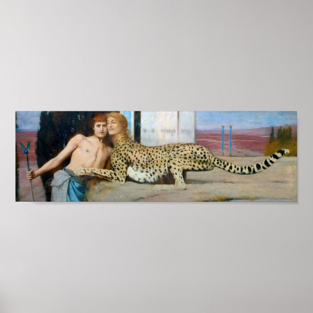 Affiche Les Caresses, Fernand Khnopff (Devant)