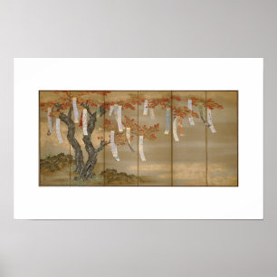 Affiche "Les cartes d'automne avec des feuillets de poèmes