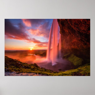 Affiche Les cascades Cascade de Seljalandsfoss