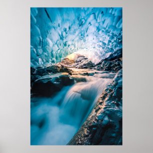 Affiche Les cascades Glacier de Vatnajokull, Islande ori