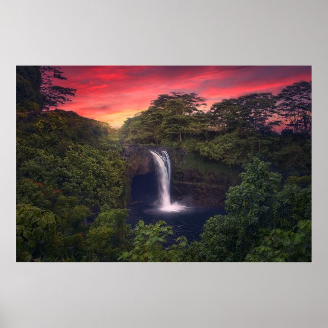 Affiche Les cascades | Rainbow Falls, Hilo, Hawaii (Devant)