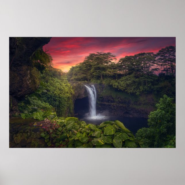 Affiche Les cascades | Rainbow Falls, Hilo, Hawaii (Devant)