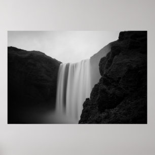 Affiche Les cascades Skogafoss Cascade, Islande