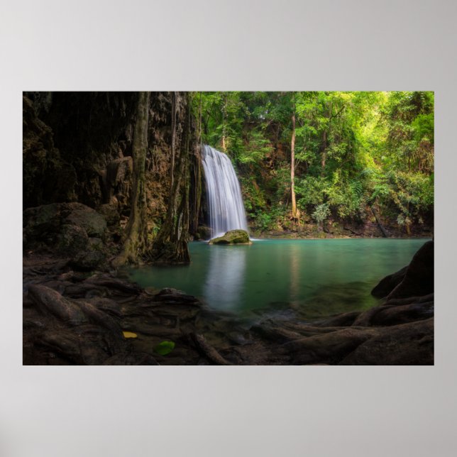 Affiche Les cascades | Spring Rainforest Waterfall Thaïlan (Devant)