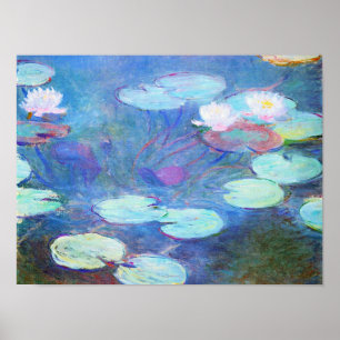 Affiche Les célèbres Nymphéas de Monet, Rose, 1899,