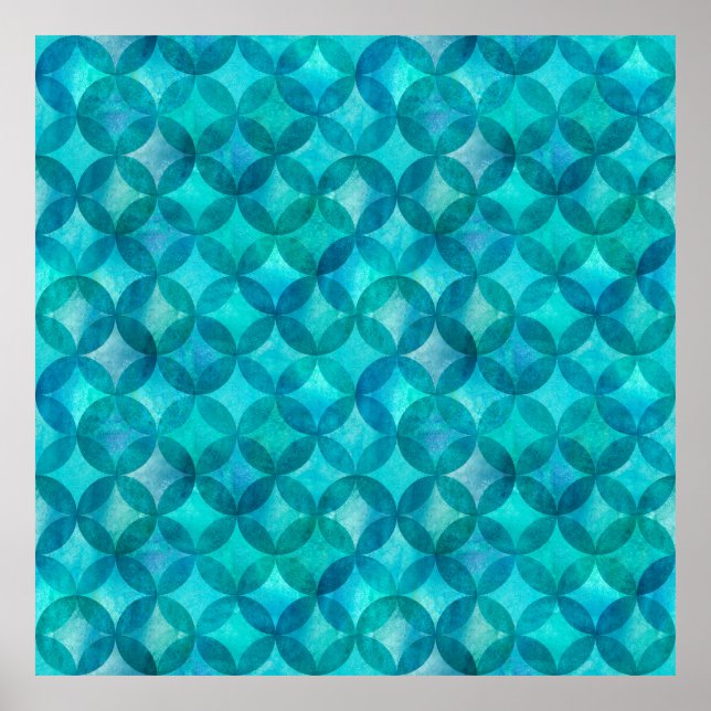 Affiche Les cercles Abstraits se chevauchent motif sans fa (Devant)